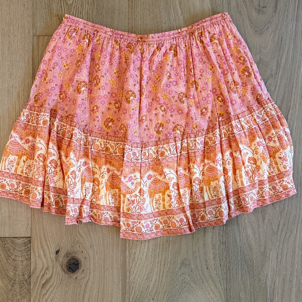 Spell and the Gypsy Collective Sundown Mini Skirt Pink and Orange - Picture 9 of 9